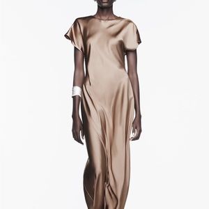 Zara Gold Silk Maxi Dress